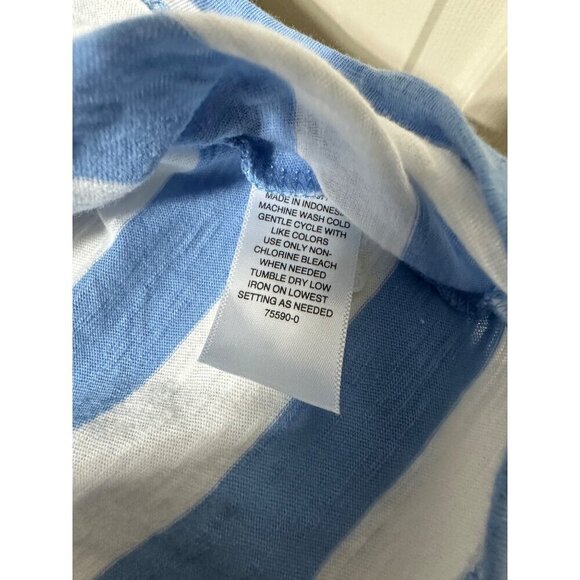 Ana Striped Blue & White Short-Sleeve Crew Neck Cotton T-Shirt XXL NWT - Picture 4 of 6